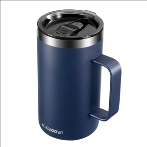 20oz Insulated Coffee Mug with Lid, Stainless Steel Coffee Cup, Double Wall Vacuum Coffee Tumbler